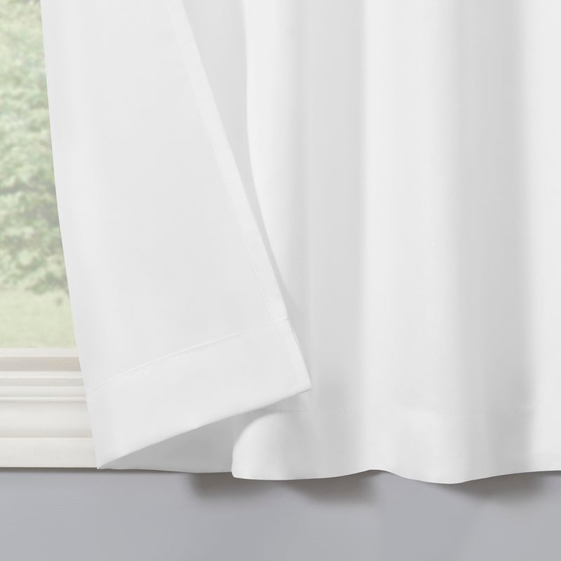 No. 918 Martine Microfiber Semi-Sheer Rod Pocket Kitchen Curtain Valance and Tiers Set, 54" x 24", White, Set of 3 (1 Pack) - Image 3
